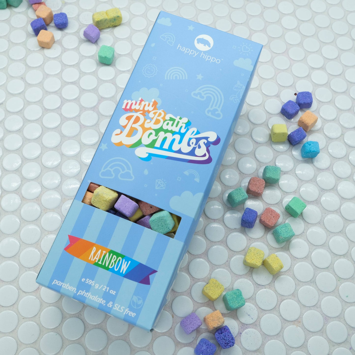 *New Size* Rainbow Mini Bubble Bombs- Box