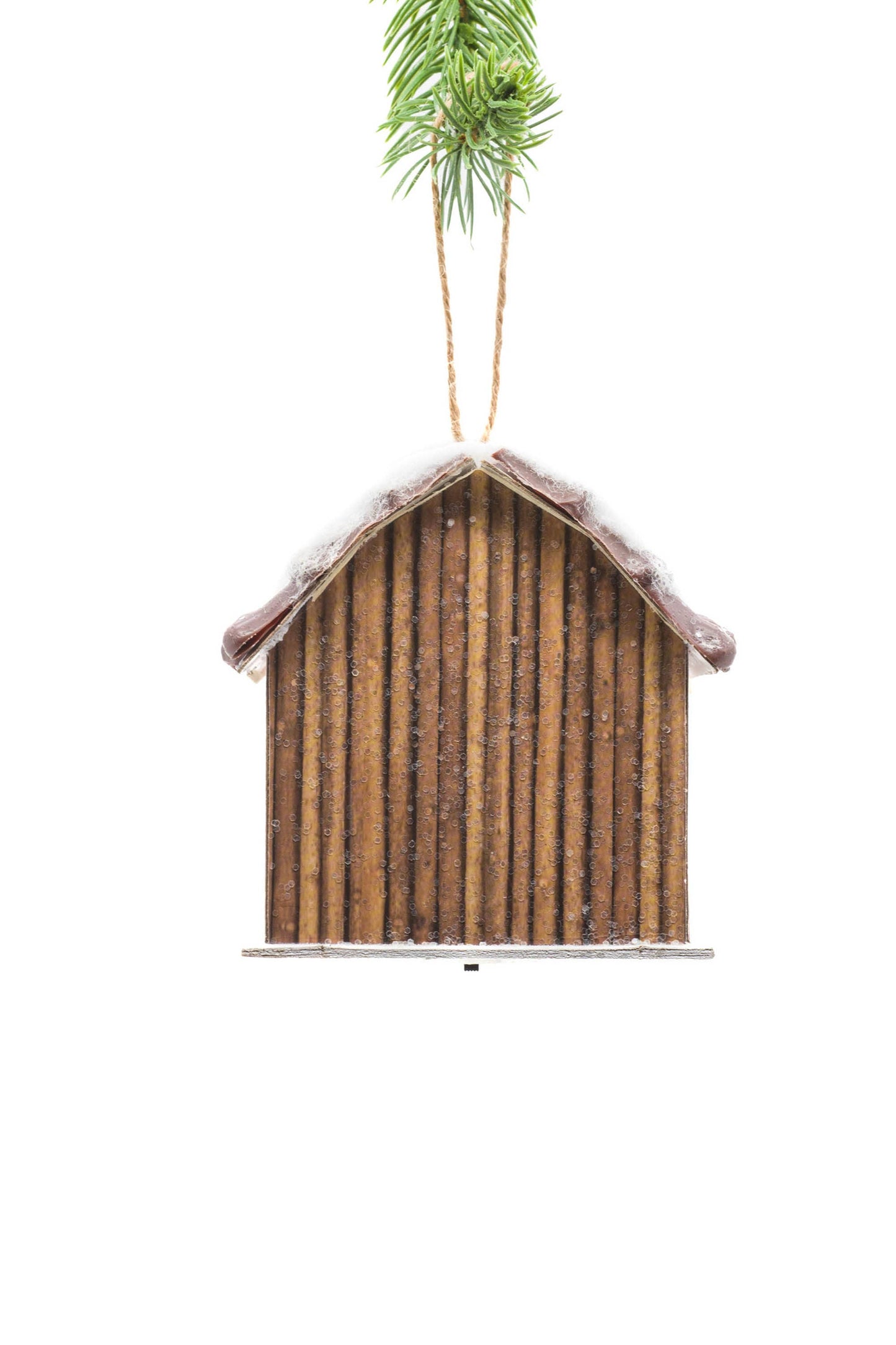 Ornament - Brown Hanging LED Barnhouse