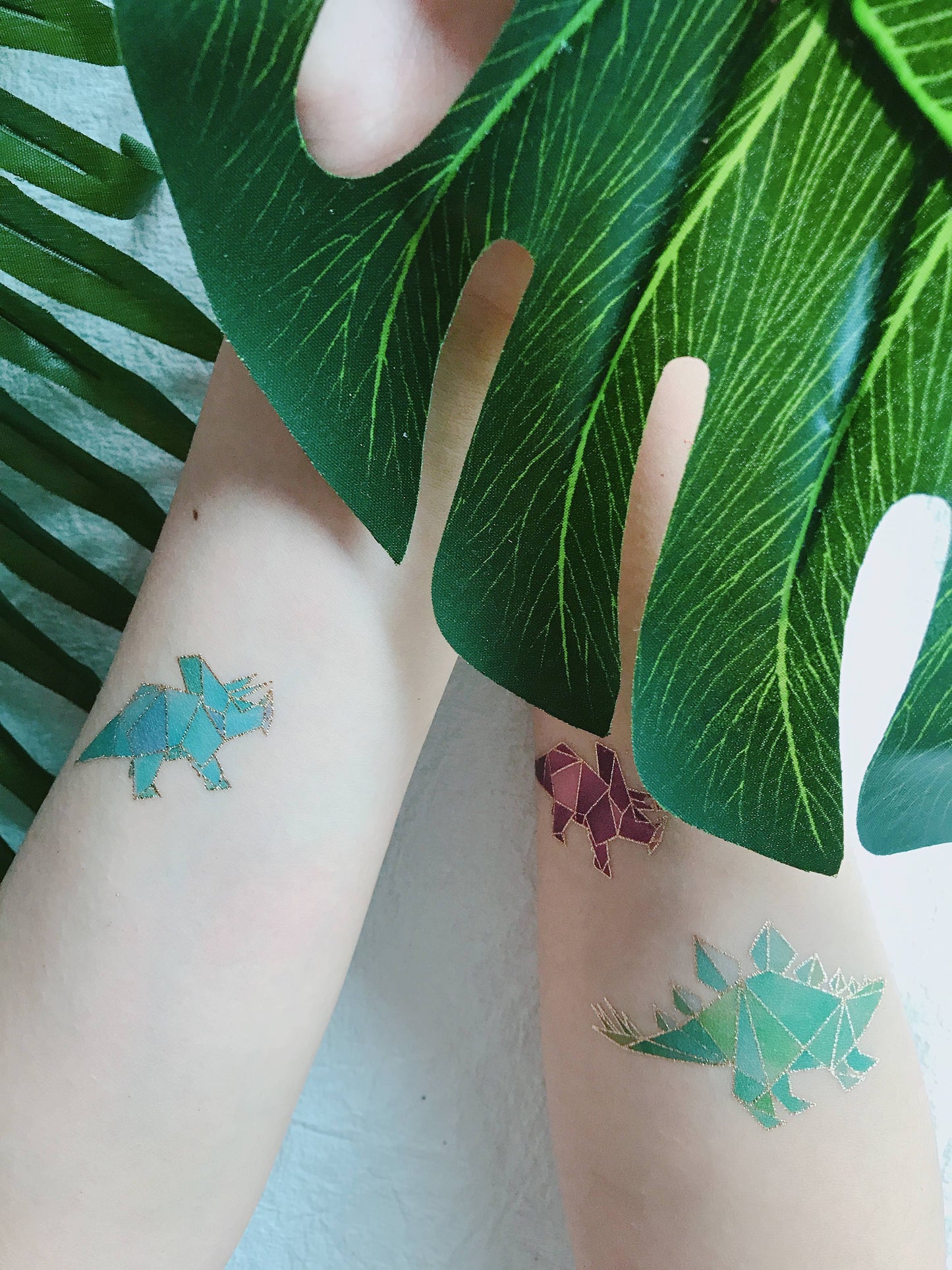Geo Dino Temporary Tattoos Stickers