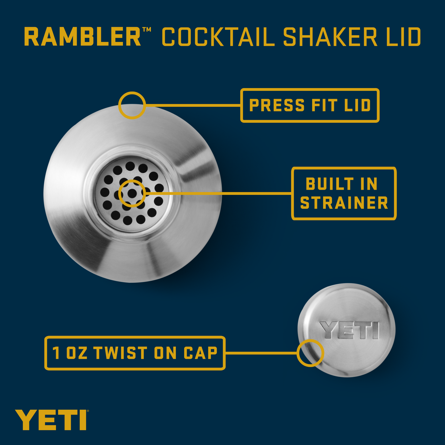Yeti cocktail shaker compatible with 20 ounce yeti rambler 10 ounce yeti rambler 25 ounce yeti Christmas gift guide 2024 best gifts