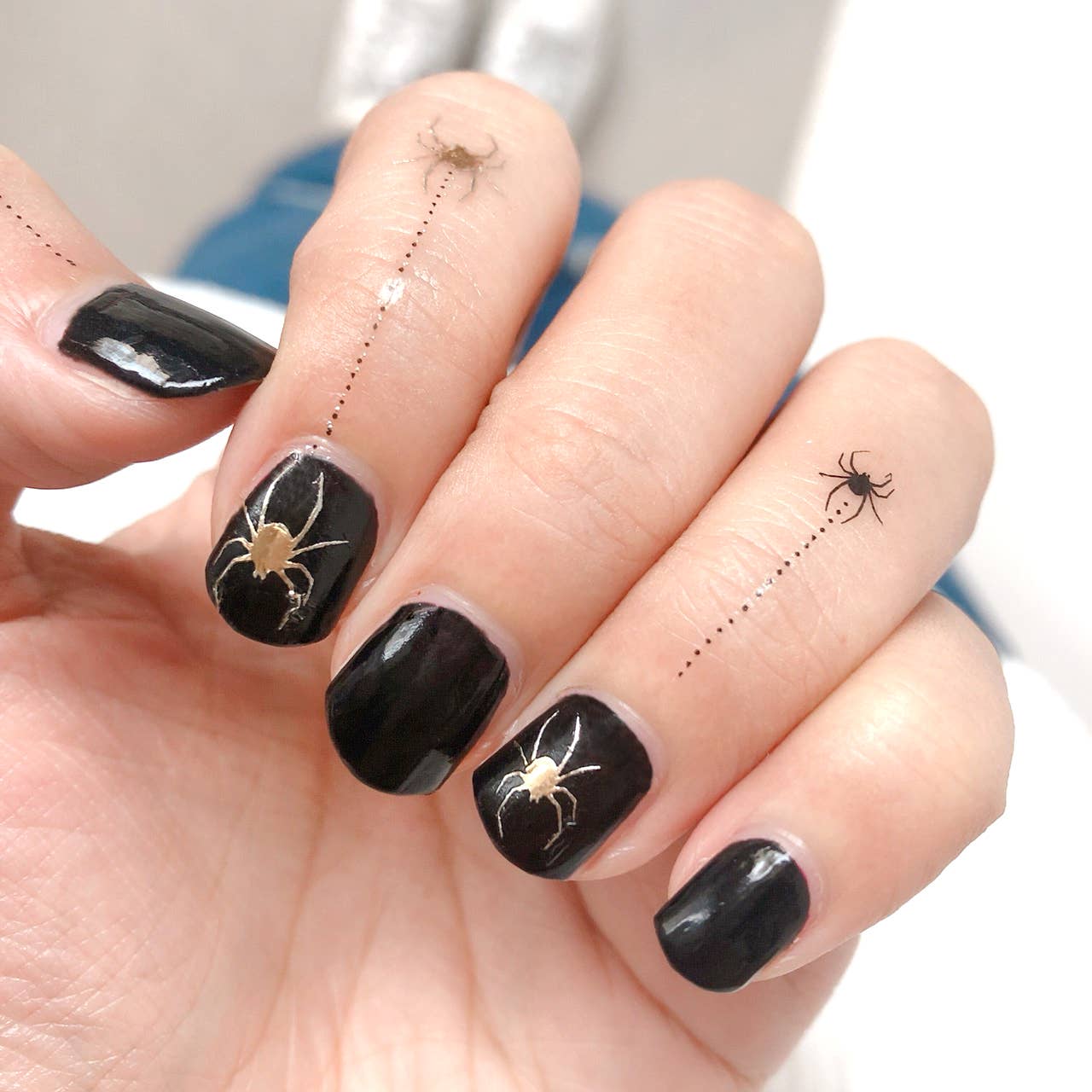 Spider Web Henna Temporary Tattoos Stickers