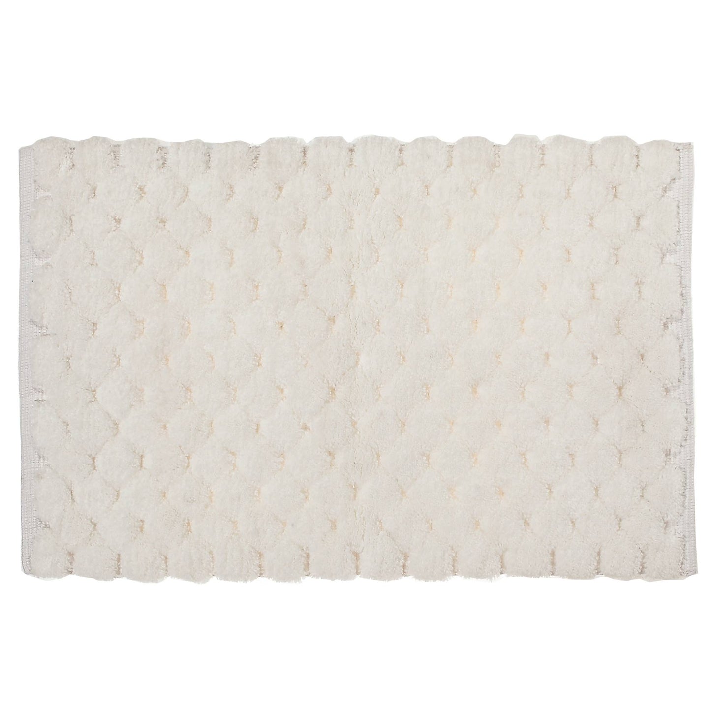 Handwoven Pompom Bath Mat White 20 X 32