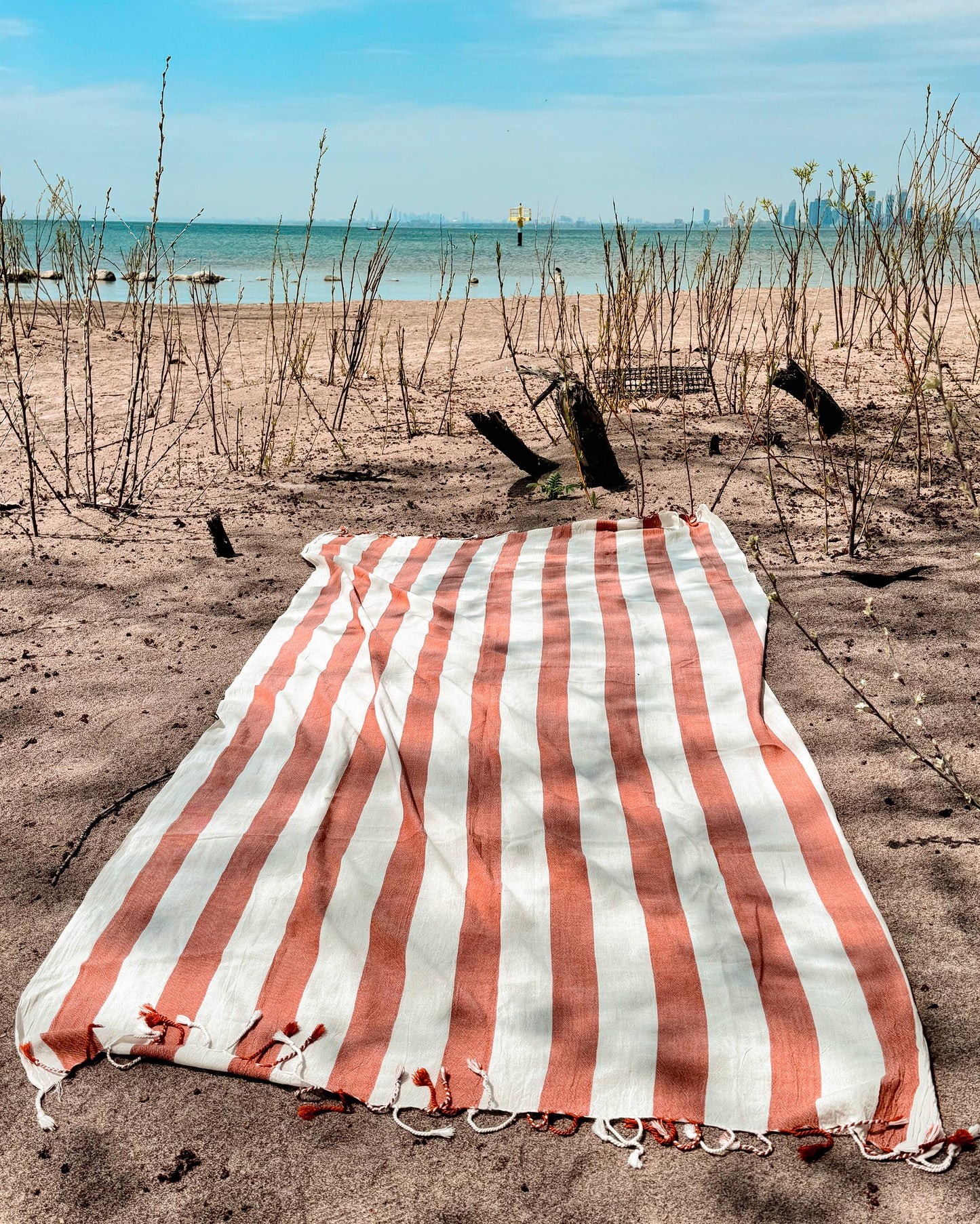 Black Striped Turkish Beach Towels