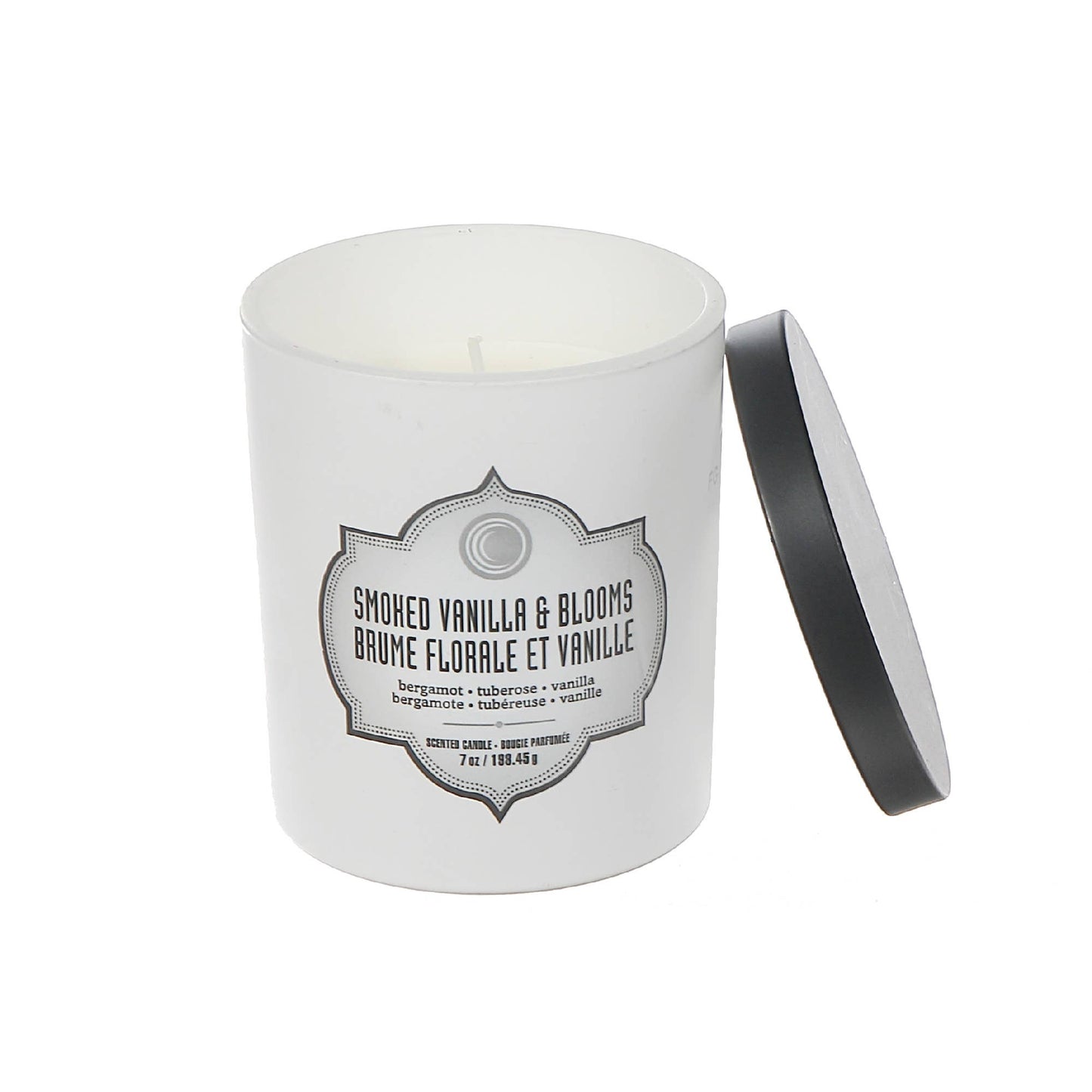 7 oz White Jar Scented Candle Smoked Vanilla Blooms