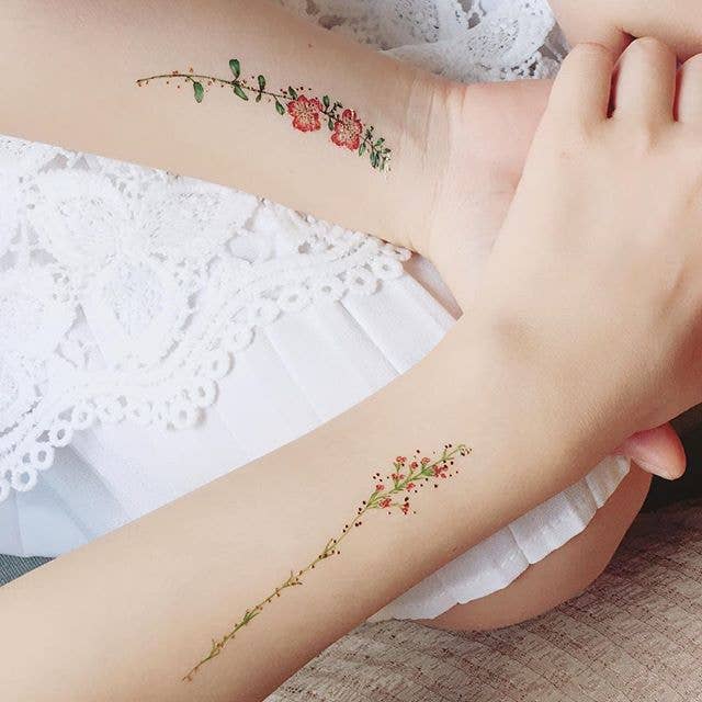 Vintage Flowers Temporary Tattoos Stickers