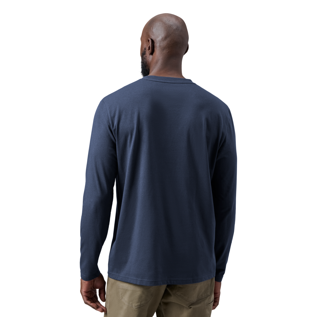 Yeti Longsleeve Crewneck Tshirt Navy Back