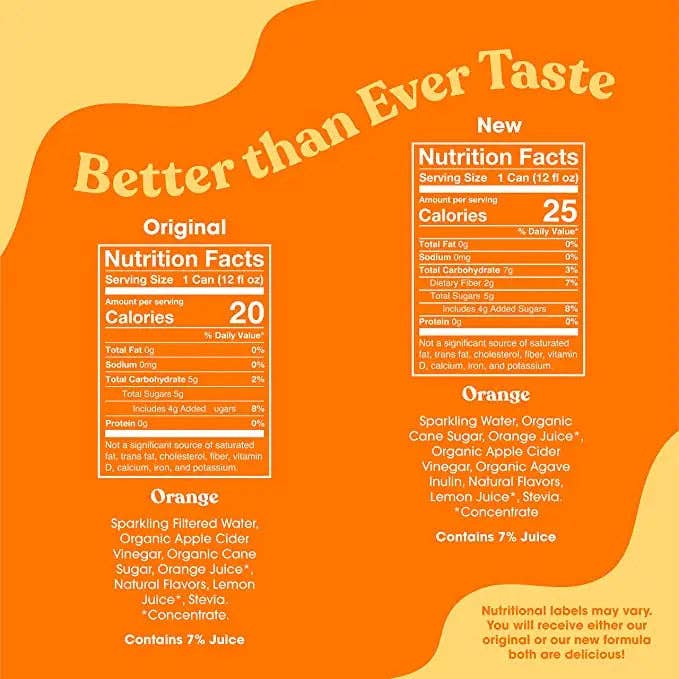 POPPI Sparkling Prebiotic Orange Soda, case 12ct