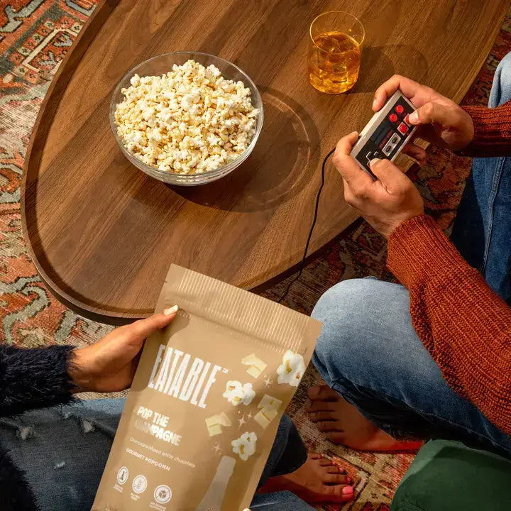 Pop the Champagne 🍾 Gourmet White Chocolate Popcorn