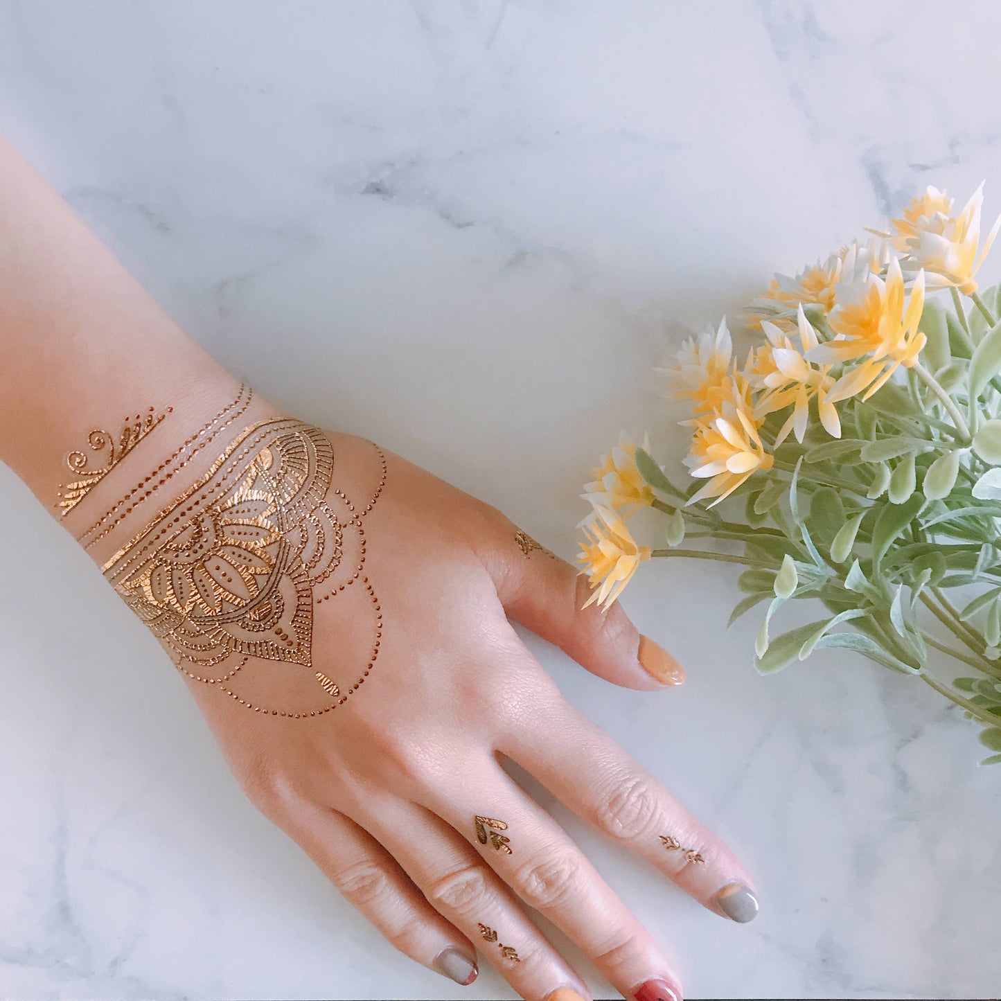 Henna Gold Temporary Tattoos Stickers