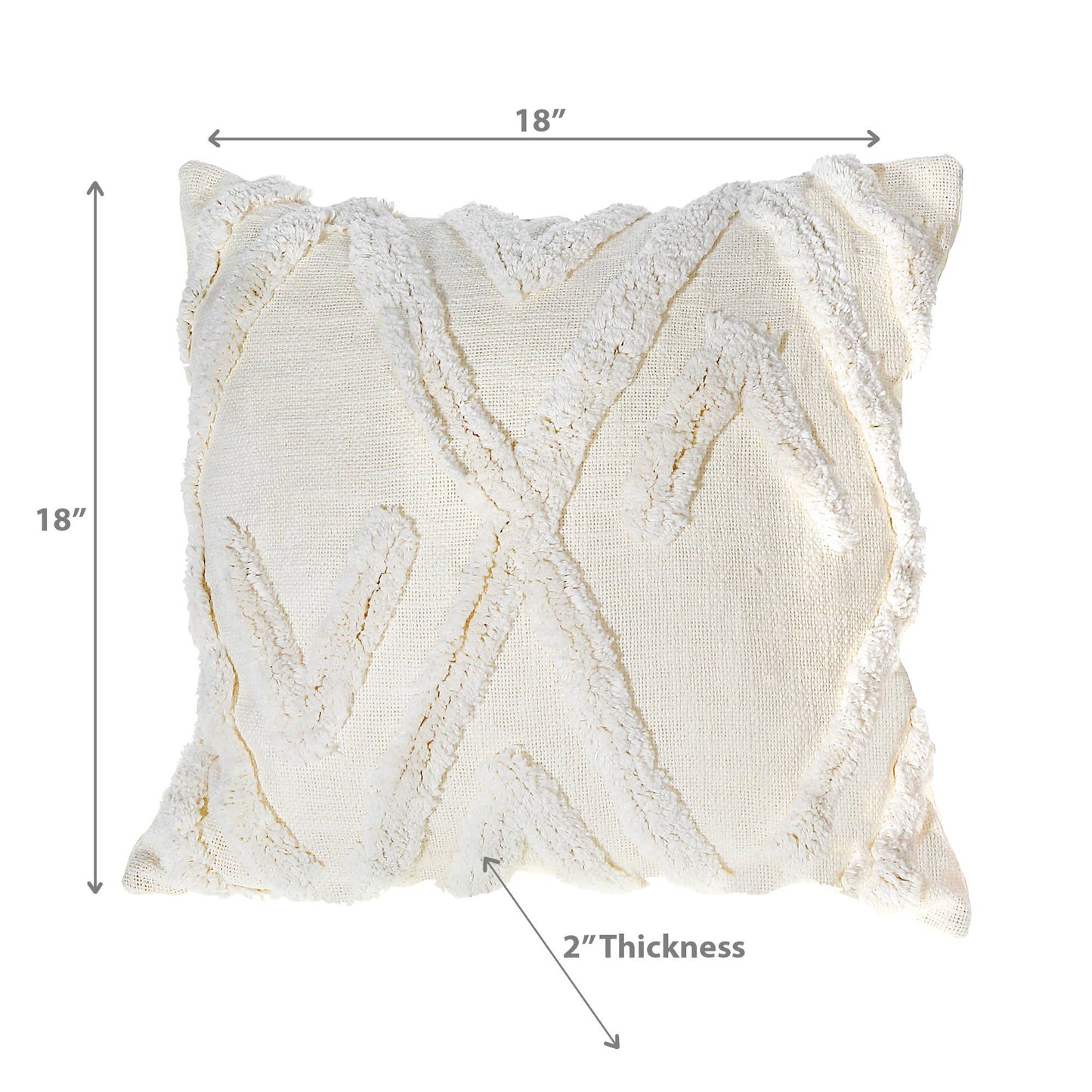 Slub Cotton Ivory Cushion Arrow Vacuum Packed