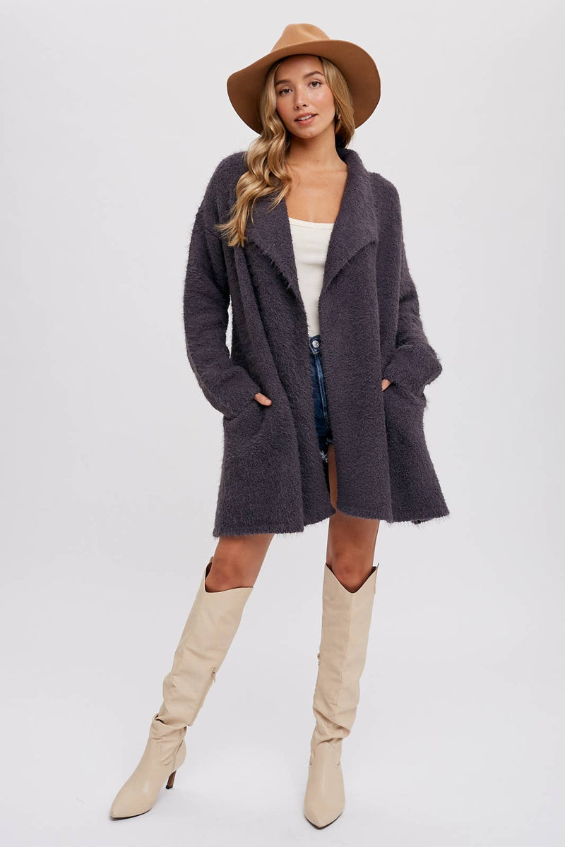 Drape front sales cardigan jacket