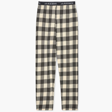 Pantalon de pyjama en jersey à carreaux crème pour homme