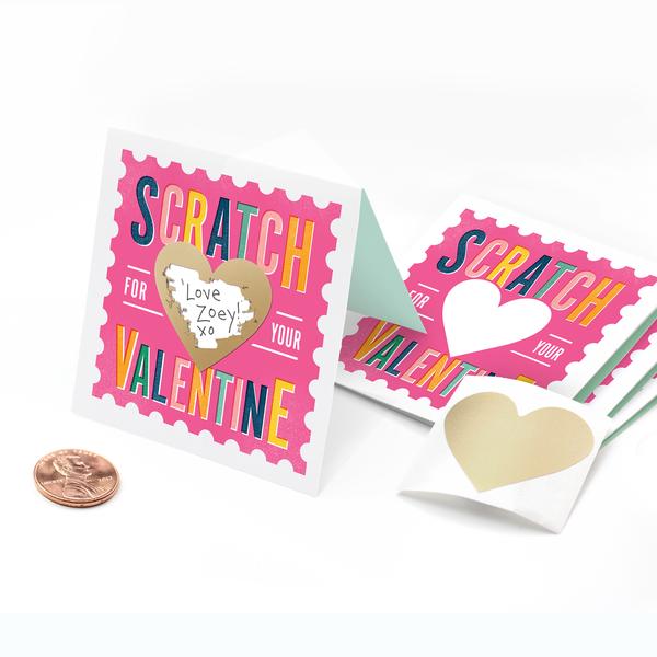 Cartes à gratter de la Saint-Valentin - Boîte de 18