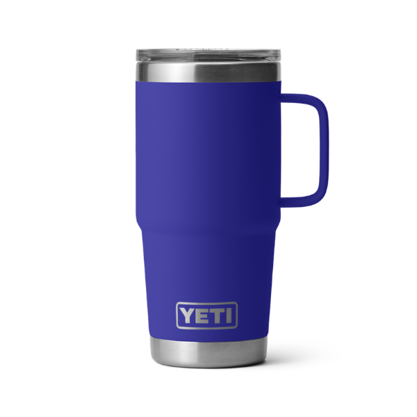 Yeti 20oz/591mL travel mug with handle and stronghold lid in offshore blue