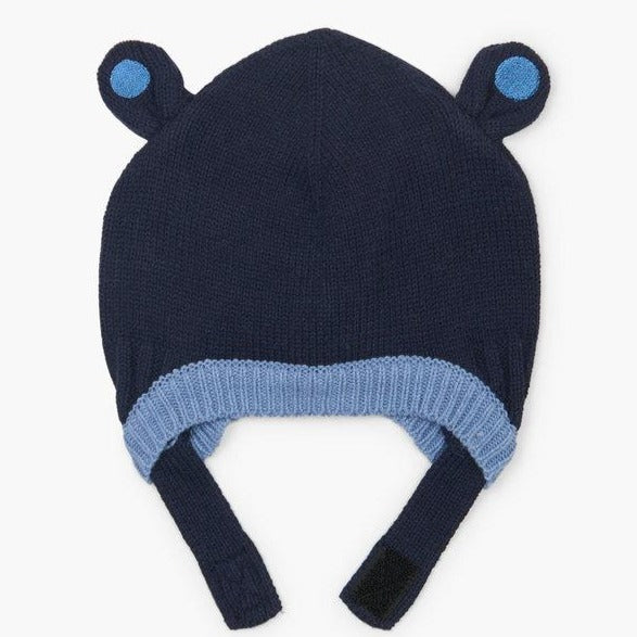 Bonnet d'hiver pour bébé avec oreilles d'ours bleu