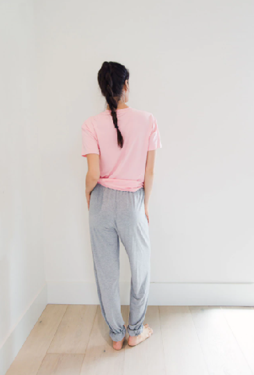 Ensemble de pyjama Not Your Boyfriend en blush/gris