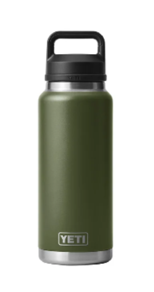 YETI 36oz/1L bottle with chug cap in highlands olive