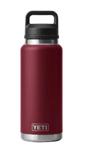 YETI 36oz/1L bottle with chug cap in harvest red