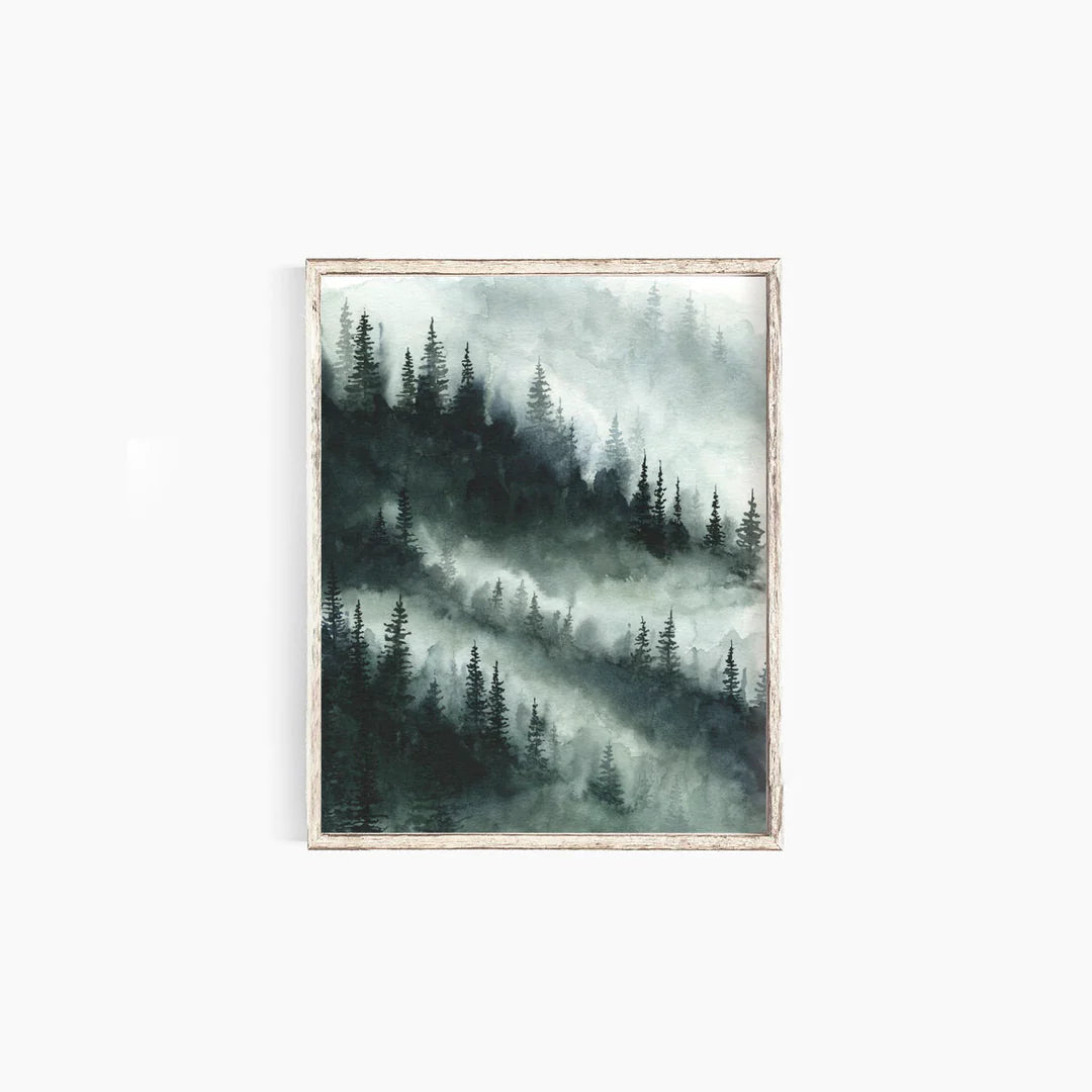 Aquarelle : Brume de montagne