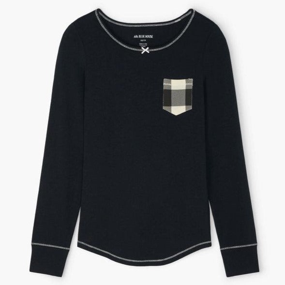 Haut en jersey extensible à carreaux crème pour femme