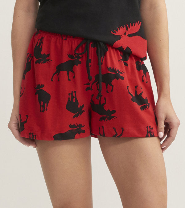 Moose on Red Women's Sleep Shorts – The County Emporium
