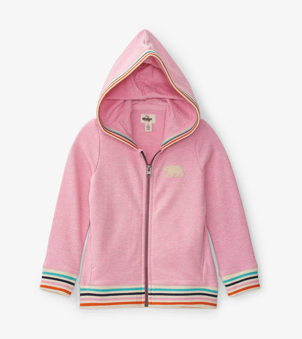 Sweat à capuche zippé Pink Bear pour enfant Heritage