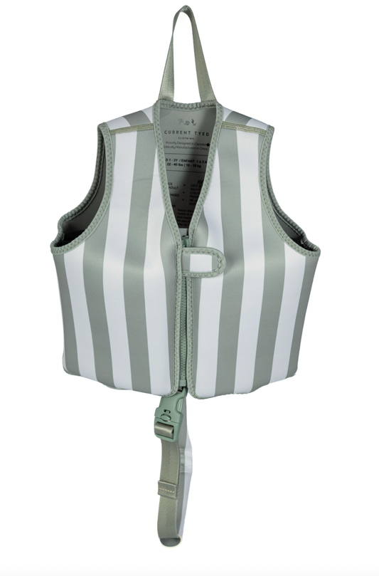 Swim Vests: Small (1-3Y) / Sage Stripes