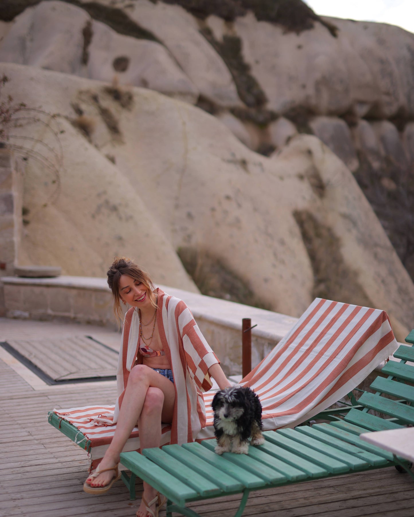 Striped Orange Beach Cover Up