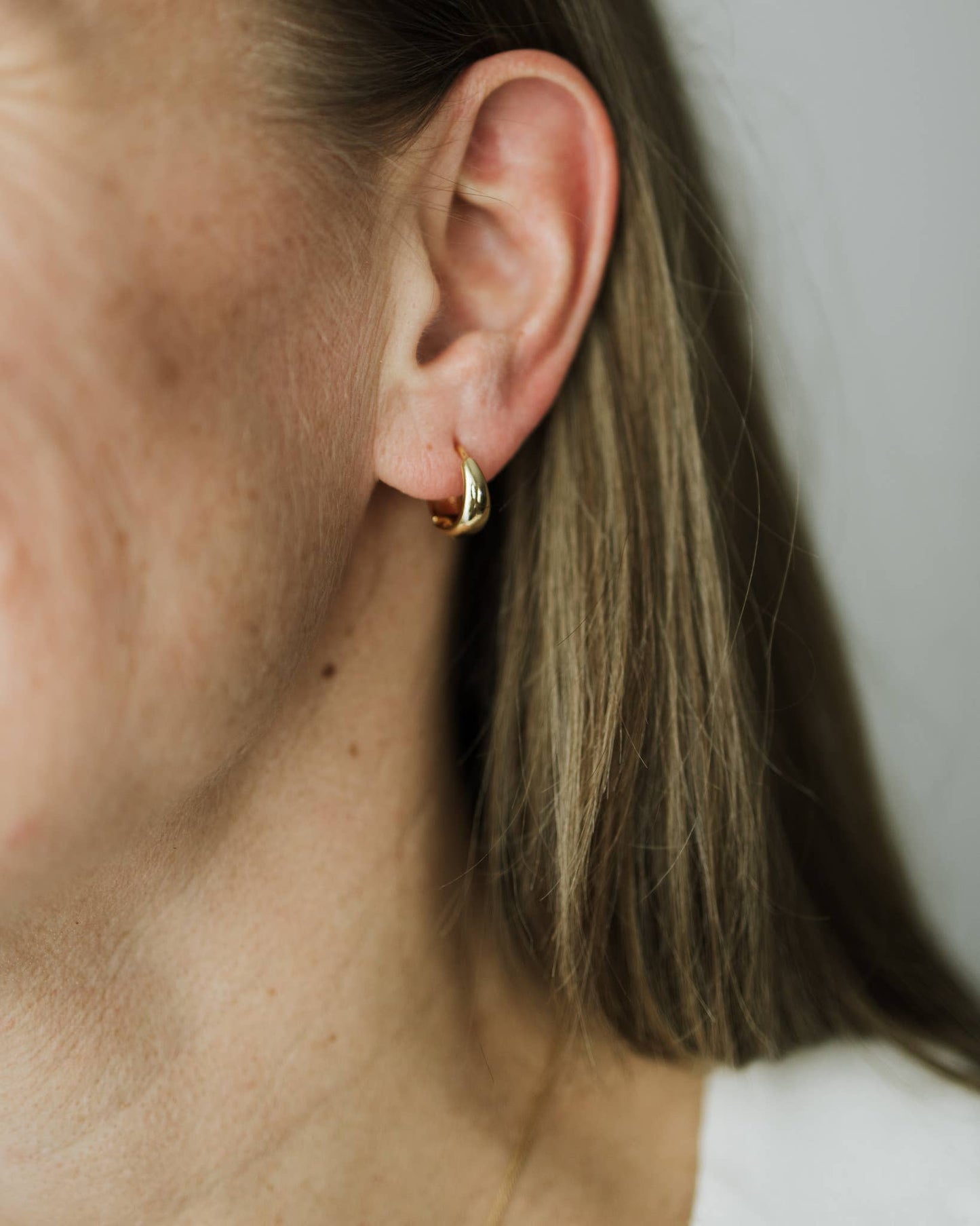 Teardrop Huggie Hoop Earrings