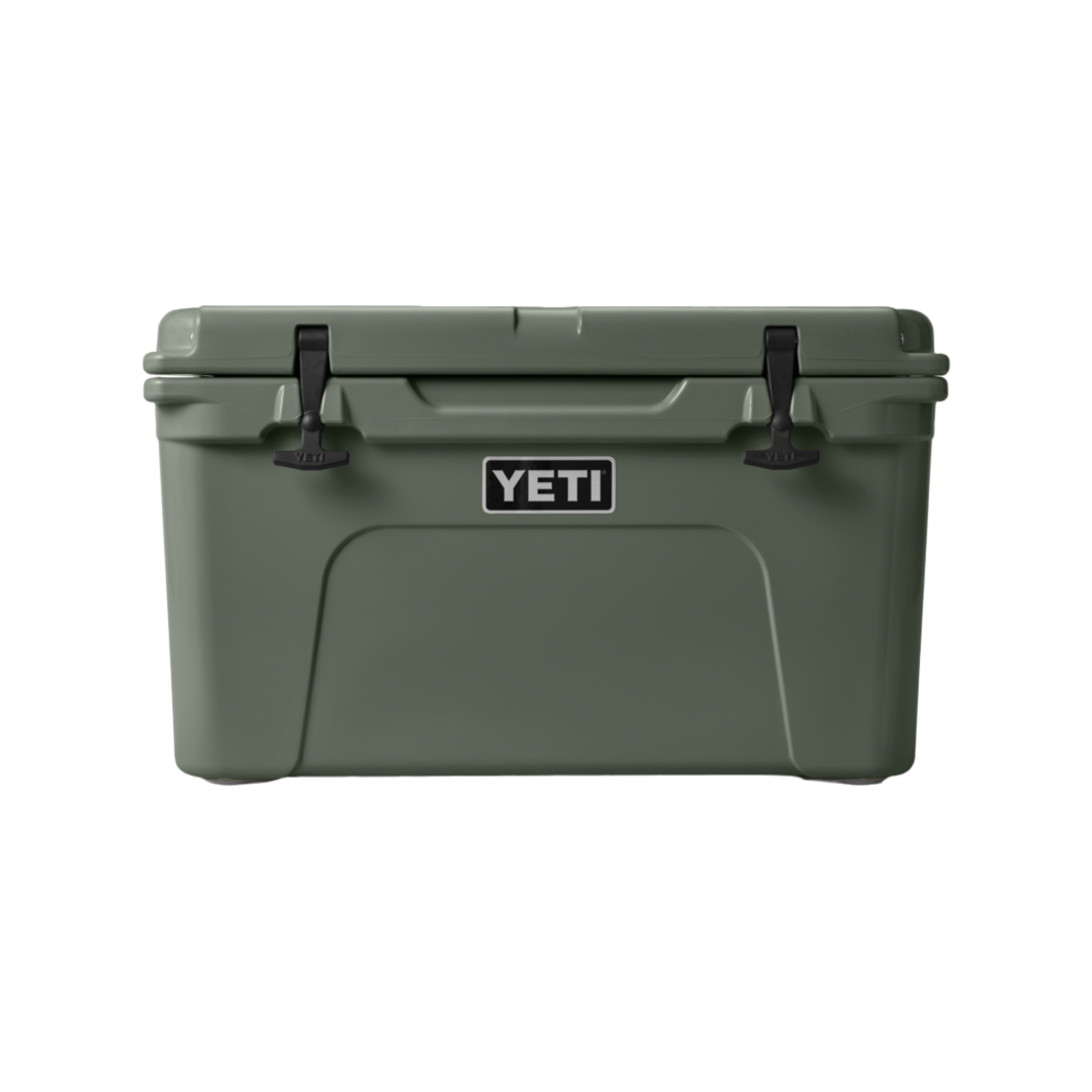 YETI hard cooler tundra 45 front view white background Camp Green