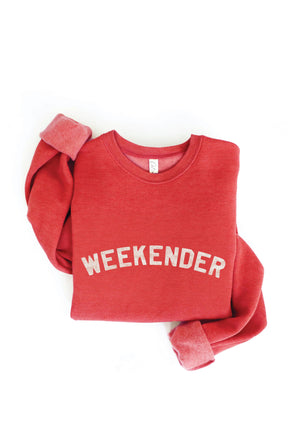 WEEKENDER Graphic Sweatshirt: HEATHER DUST