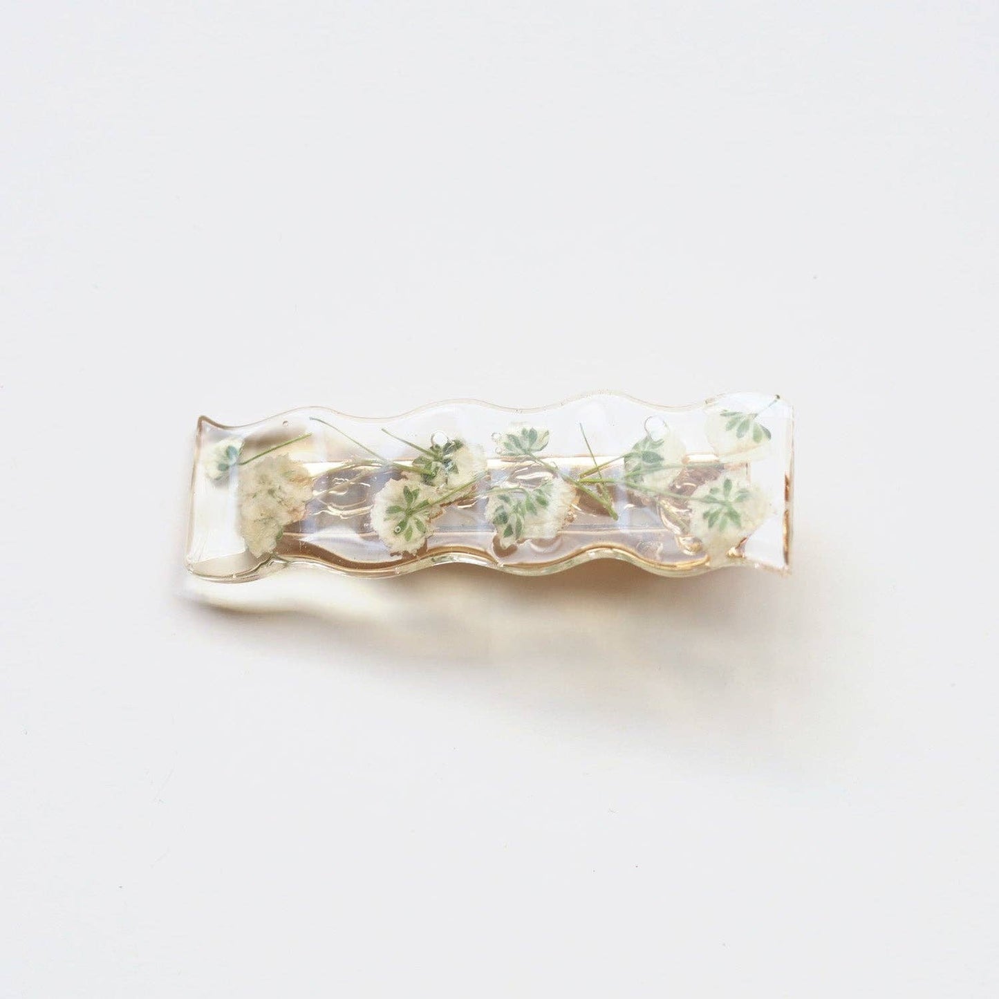 Blue Handmade Flower Barrette - Artisan Made in Montreal by Gibou