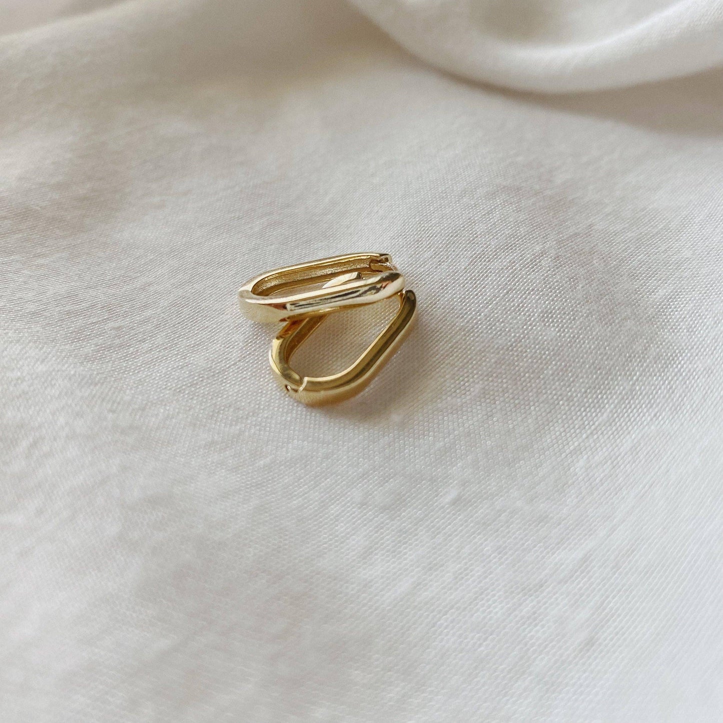 Rectangle Huggie Hoop Earrings