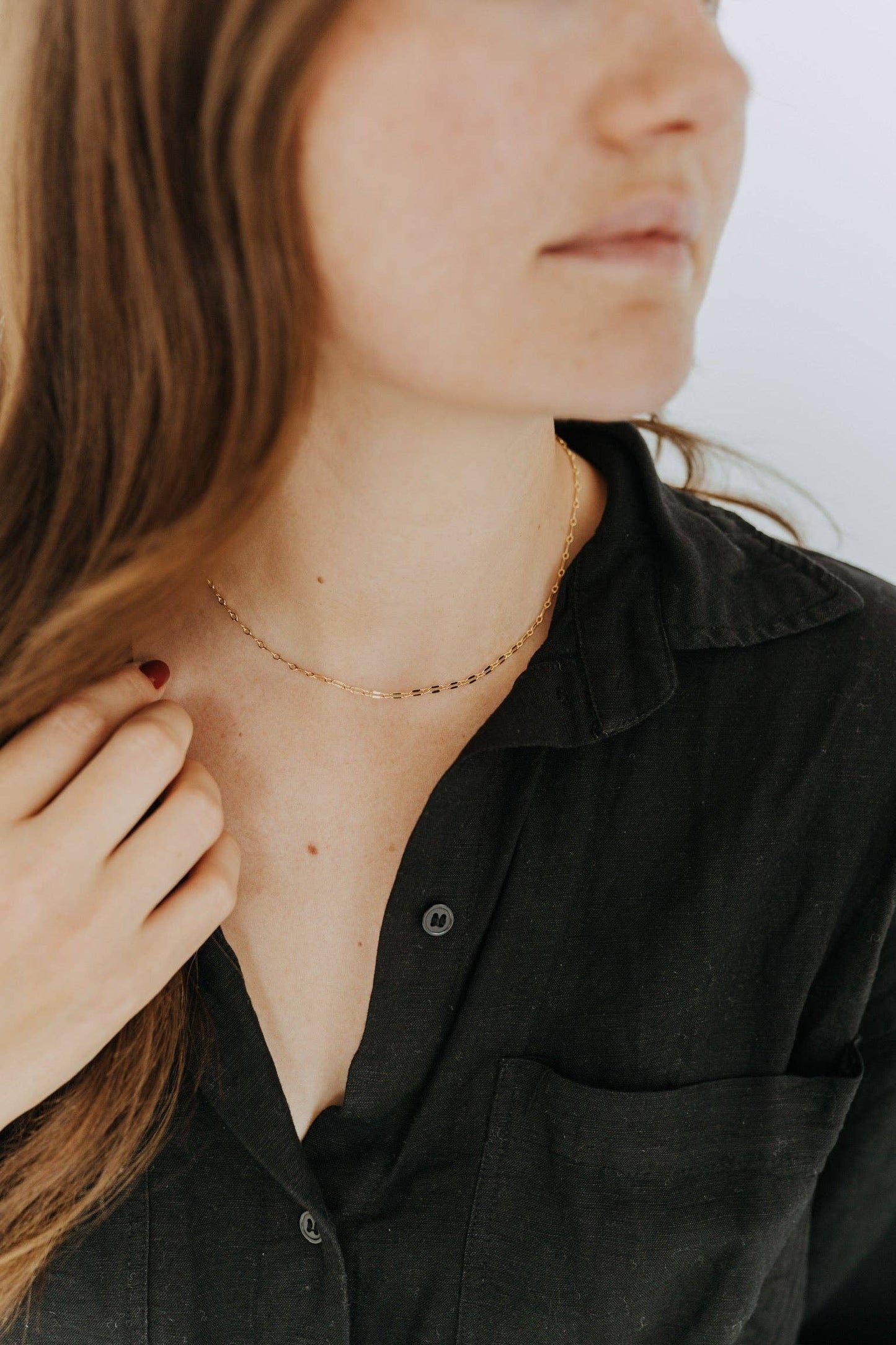 Honey Chain Necklace 18k Gold Filled 2.3mm