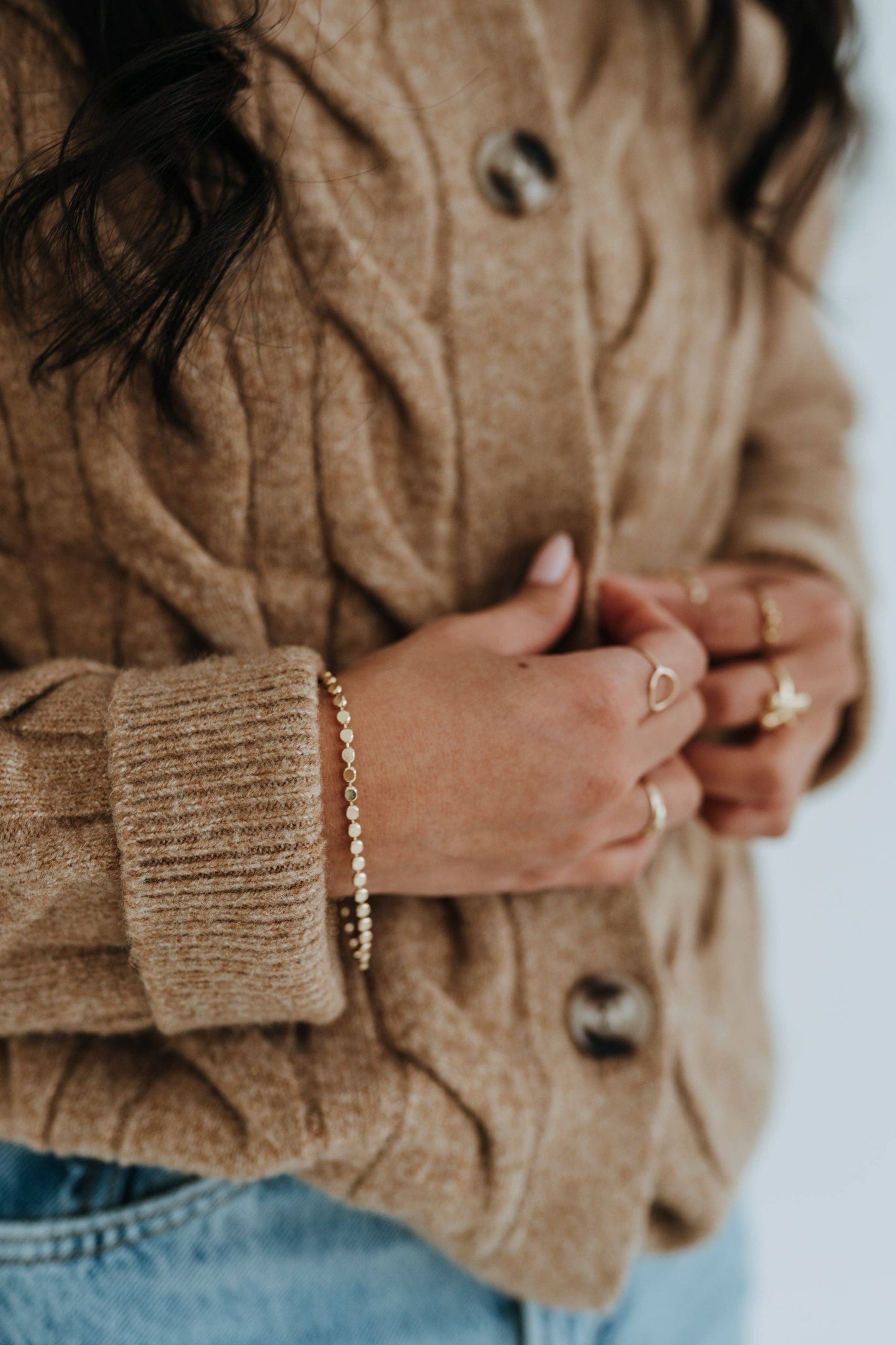 Confetti Disc Bracelet 18k Gold Filled Dainty Chain