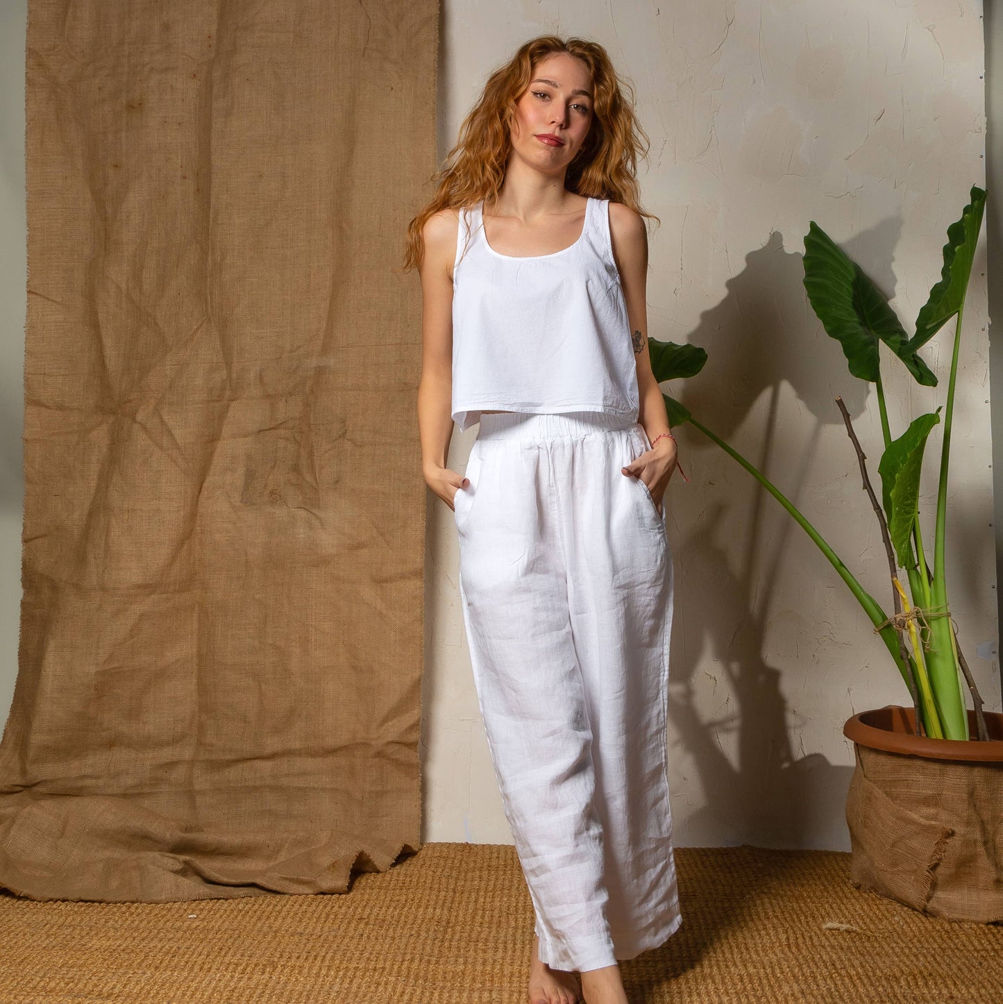 Black Crossed Back Tank Top