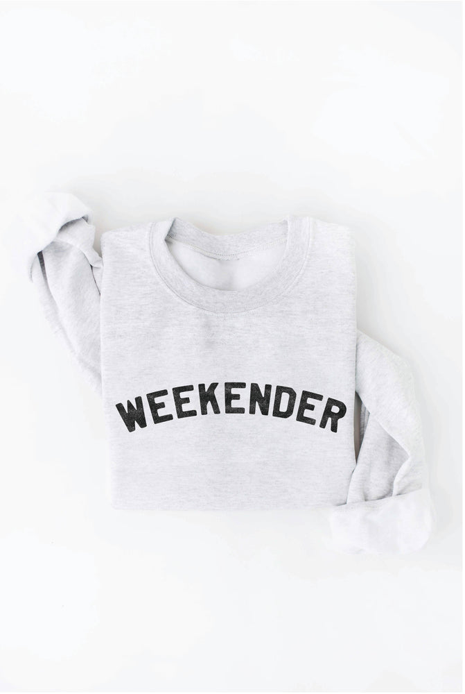 WEEKENDER Graphic Sweatshirt: HEATHER DUST