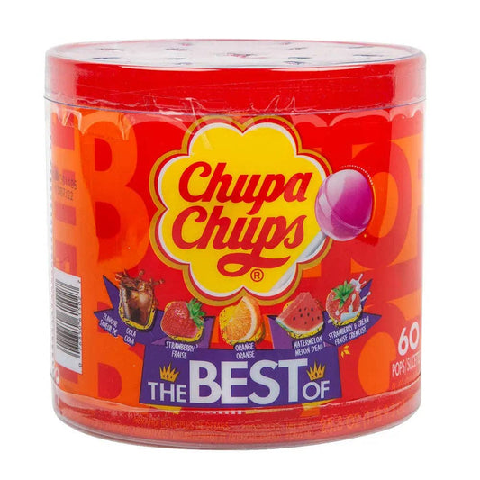CHUPA CHUPS ASSORTED THE BEST OF 60 COUNT TUB