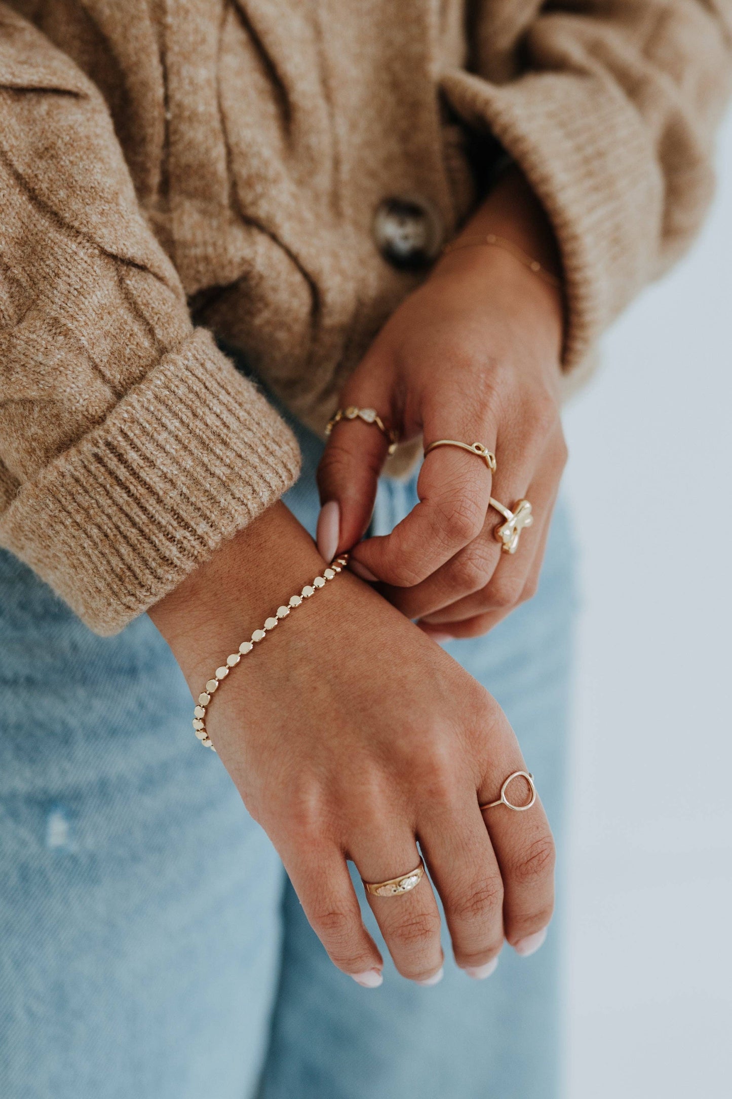 Confetti Disc Bracelet 18k Gold Filled Dainty Chain