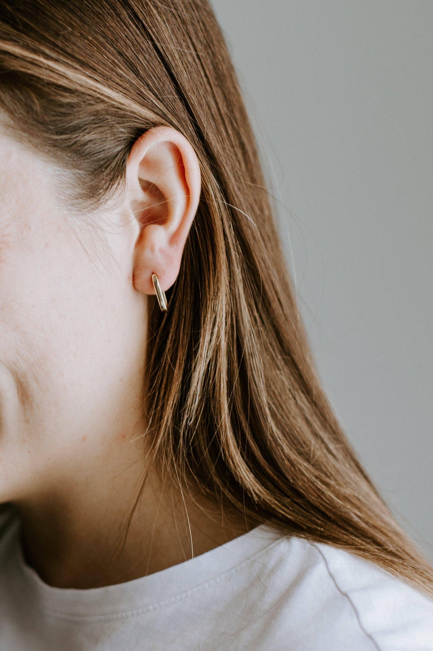 Rectangle Huggie Hoop Earrings