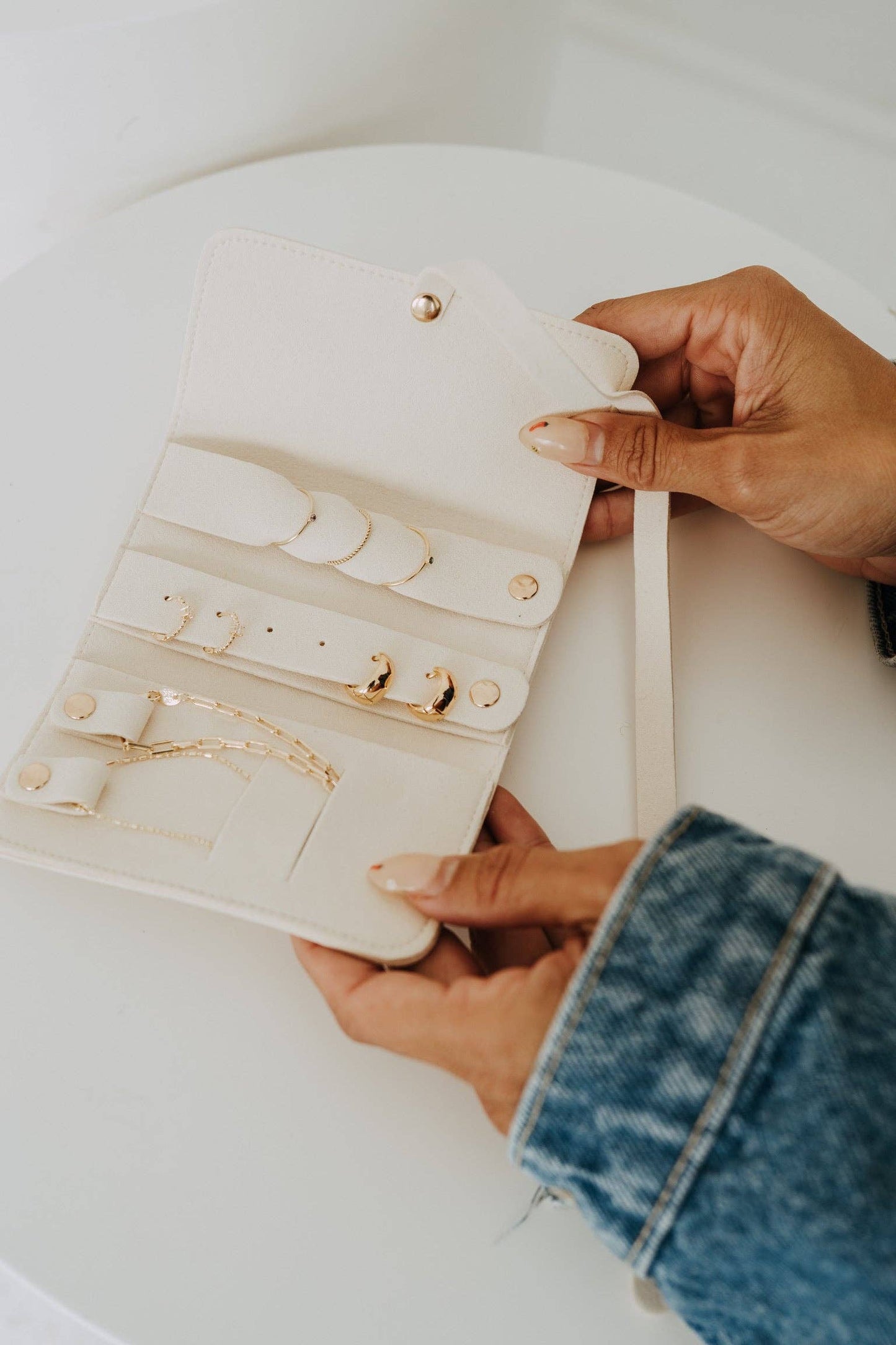 Weekender Jewelry Case Travel Organizer Ivory