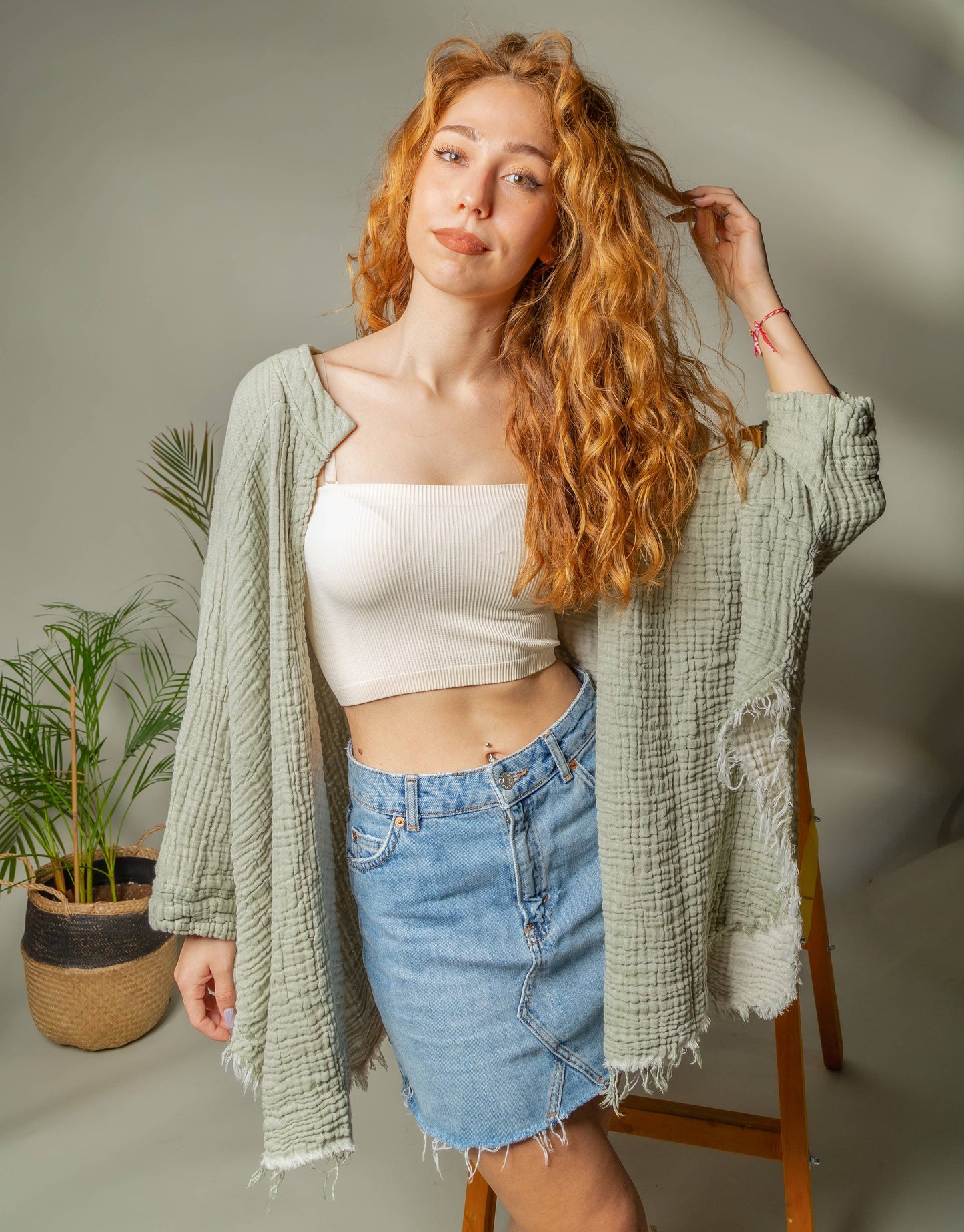 Black &Gold Moon Phases Muslin Kimono Robe / Poncho