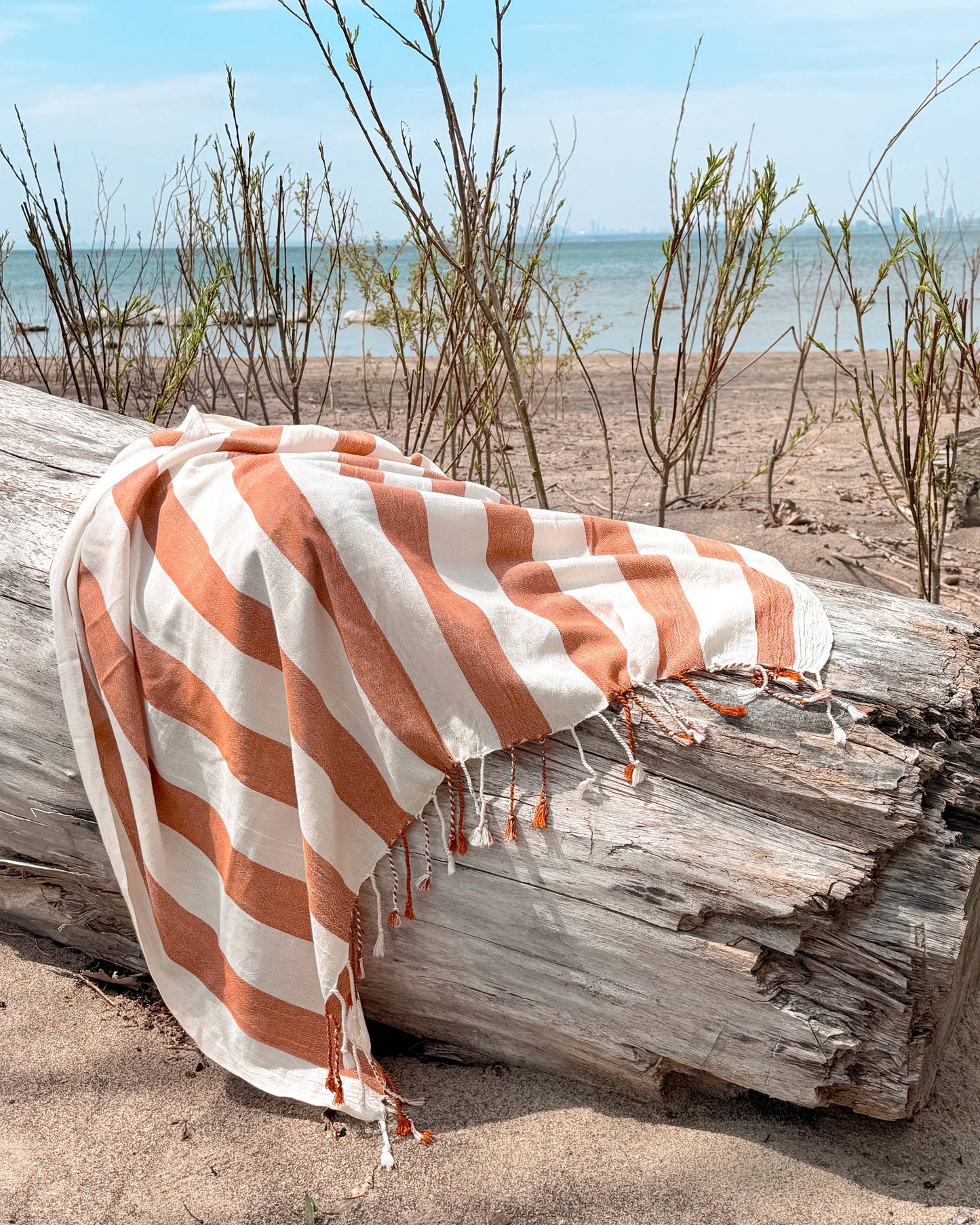 Orange Striped Beach Towel