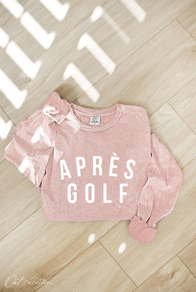 APRES GOLF Mineral Washed Long Sleeve Graphic : CREAM