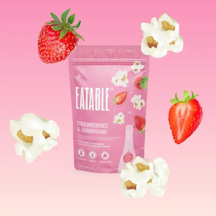 Strawberries & Champagne 🍓 White Chocolate Popcorn