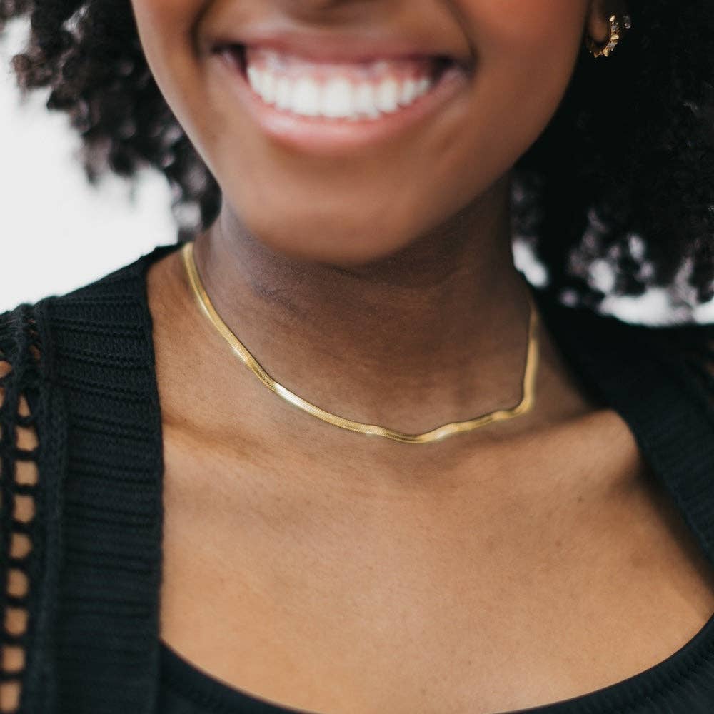 Ella Herringbone Necklace - WATERPROOF