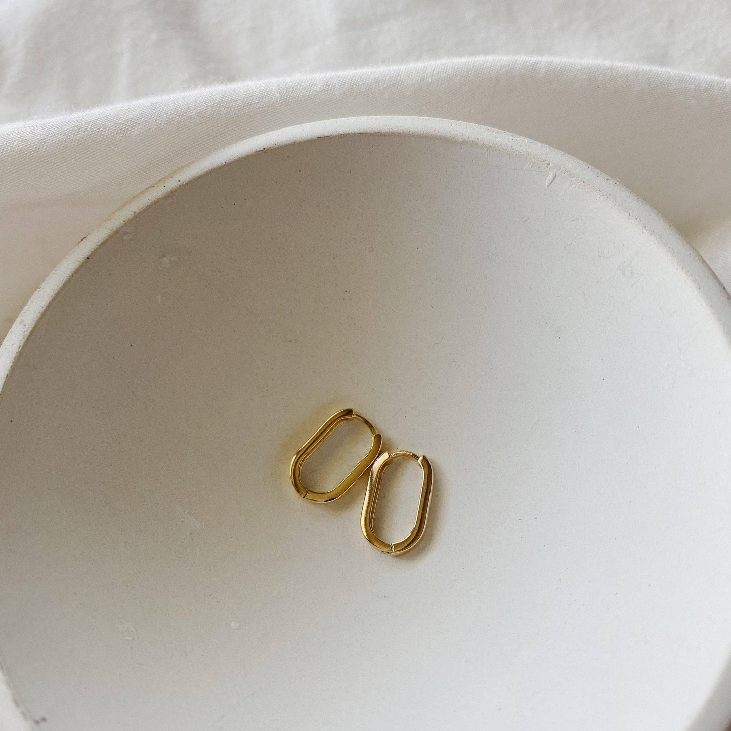 Rectangle Huggie Hoop Earrings