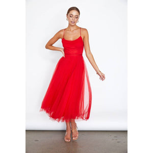 Red Tulle Ballerina MIDI Dress