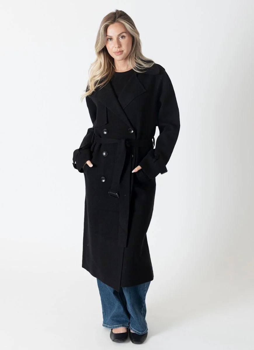 Lyla + Luxe Preston Knit Trench Coat jacket