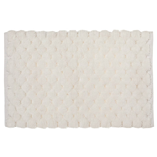 Handwoven Pompom Bath Mat White 20 X 32